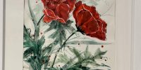 Poppies, white background, It's Just a Bag Series